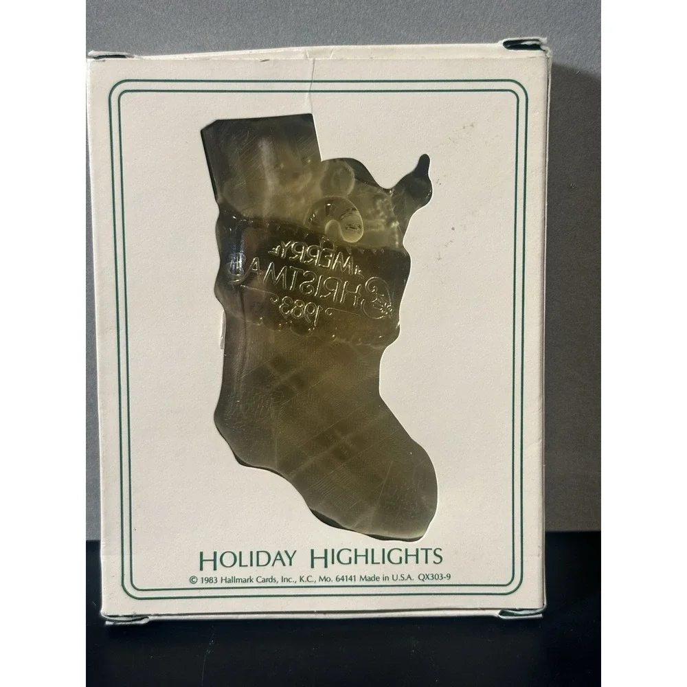 Hallmark‎ Keepsake Ornament~Christmas Stocking~Acrylic~Dated 1983~